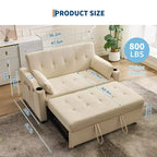 Canapé-lit convertible Futon GustoWave, Causeuse gigogne en velours côtelé pour petits espaces, Meuble canapé compact 3 en 1