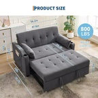 Canapé-lit convertible Futon GustoWave, Causeuse gigogne en velours côtelé pour petits espaces, Meuble canapé compact 3 en 1
