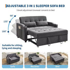 Canapé-lit convertible Futon GustoWave, Causeuse gigogne en velours côtelé pour petits espaces, Meuble canapé compact 3 en 1
