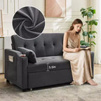 Canapé-lit convertible Futon GustoWave, Causeuse gigogne en velours côtelé pour petits espaces, Meuble canapé compact 3 en 1