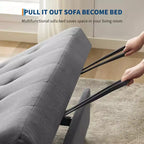 Canapé-lit convertible Futon GustoWave, Causeuse gigogne en velours côtelé pour petits espaces, Meuble canapé compact 3 en 1