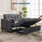 Canapé-lit convertible Futon GustoWave, Causeuse gigogne en velours côtelé pour petits espaces, Meuble canapé compact 3 en 1