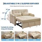 Canapé-lit convertible Futon GustoWave, Causeuse gigogne en velours côtelé pour petits espaces, Meuble canapé compact 3 en 1