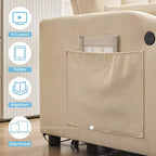 Canapé-lit convertible Futon GustoWave, Causeuse gigogne en velours côtelé pour petits espaces, Meuble canapé compact 3 en 1
