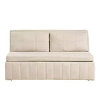Mjkone Divano letto estraibile W62 pollici, divano letto moderno 3-in-1 in tessuto Leathaire, chaise longue