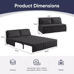 Mjkone Divano letto estraibile W62 pollici, divano letto moderno 3-in-1 in tessuto Leathaire, chaise longue
