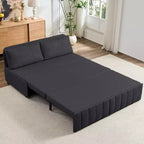 Mjkone Divano letto estraibile W62 pollici, divano letto moderno 3-in-1 in tessuto Leathaire, chaise longue
