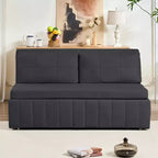 Mjkone Divano letto estraibile W62 pollici, divano letto moderno 3-in-1 in tessuto Leathaire, chaise longue