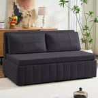 Mjkone Divano letto estraibile W62 pollici, divano letto moderno 3-in-1 in tessuto Leathaire, chaise longue