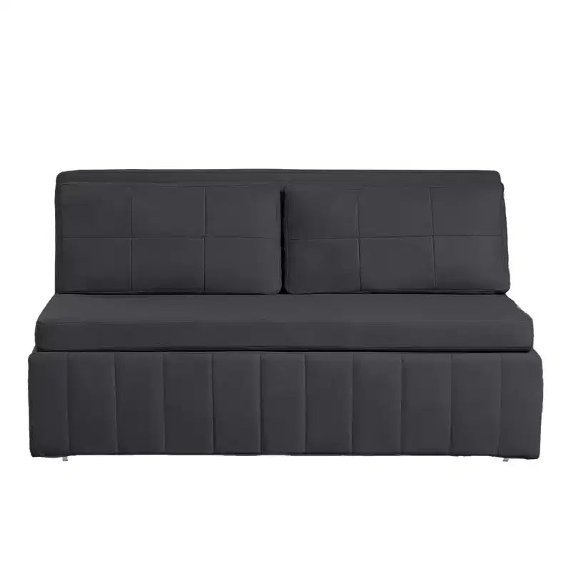 Mjkone Divano letto estraibile W62 pollici, divano letto moderno 3-in-1 in tessuto Leathaire, chaise longue