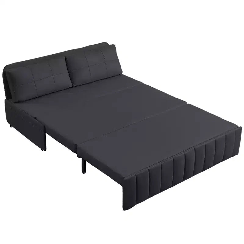 Mjkone Divano letto estraibile W62 pollici, divano letto moderno 3-in-1 in tessuto Leathaire, chaise longue