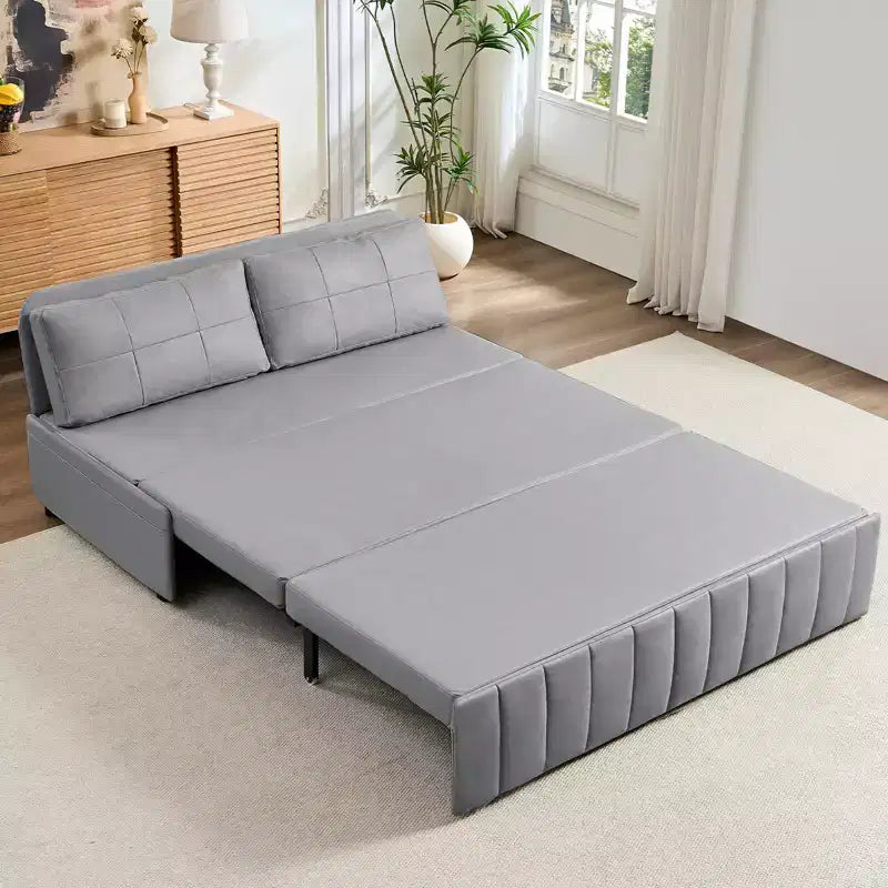 Mjkone Divano letto estraibile W62 pollici, divano letto moderno 3-in-1 in tessuto Leathaire, chaise longue