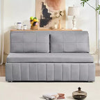 Mjkone Divano letto estraibile W62 pollici, divano letto moderno 3-in-1 in tessuto Leathaire, chaise longue