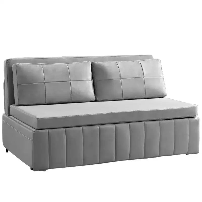 Mjkone Divano letto estraibile W62 pollici, divano letto moderno 3-in-1 in tessuto Leathaire, chaise longue