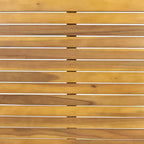 NAYSAYE Table d'appoint de patio Table à manger en bois d'acacia avec cadre courbé pour l'extérieur, Beige, 73.75*38.5*5.5