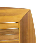 NAYSAYE Table d'appoint de patio Table à manger en bois d'acacia avec cadre courbé pour l'extérieur, Beige, 73.75*38.5*5.5