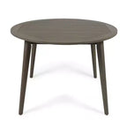NAYSAYE Patio End Table Acacia Wood Dining Table with Modern Straight Leg Base for Outdoor Use, Gray, 47.25*47.25*30
