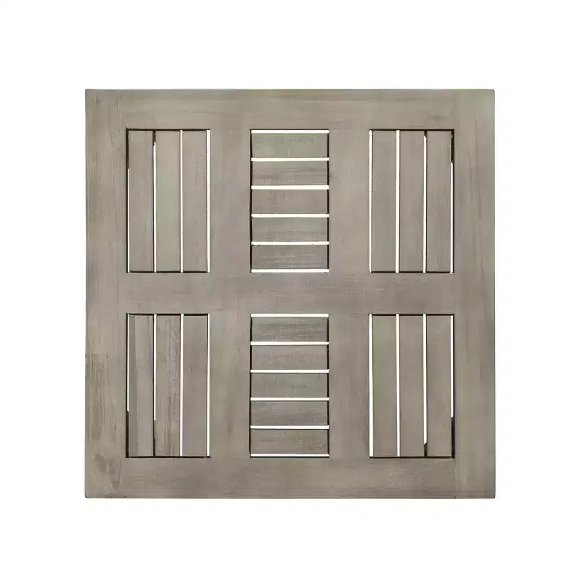 NAYSAYE Table d'appoint de patio, en bois d'acacia, de style transitionnel, avec profil bas pour petits espaces, gris, 20*20*15,75