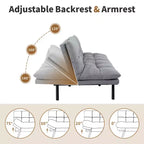 Divano letto futon Dyonery 71, divano letto convertibile moderno in memory foam, divano letto futon pieghevole per spazi abitativi compatti