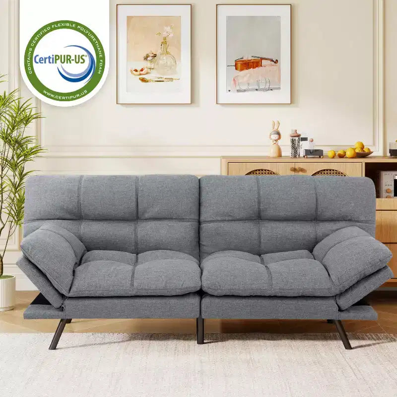 Divano letto futon Dyonery 71, divano letto convertibile moderno in memory foam, divano letto futon pieghevole per spazi abitativi compatti
