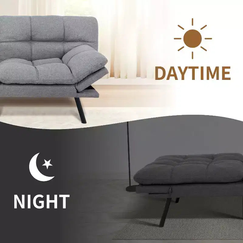 Divano letto futon Dyonery 71, divano letto convertibile moderno in memory foam, divano letto futon pieghevole per spazi abitativi compatti