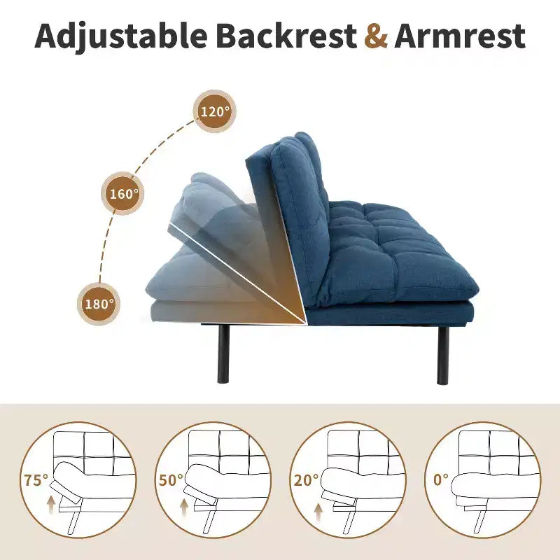 Divano letto futon Dyonery 71, divano letto convertibile moderno in memory foam, divano letto futon pieghevole per spazi abitativi compatti