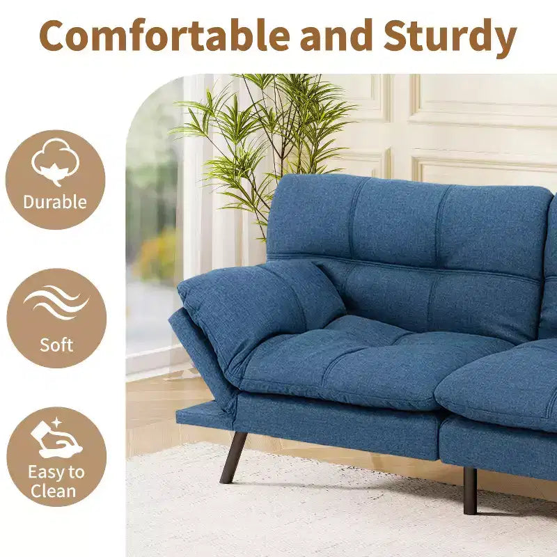 Divano letto futon Dyonery 71, divano letto convertibile moderno in memory foam, divano letto futon pieghevole per spazi abitativi compatti