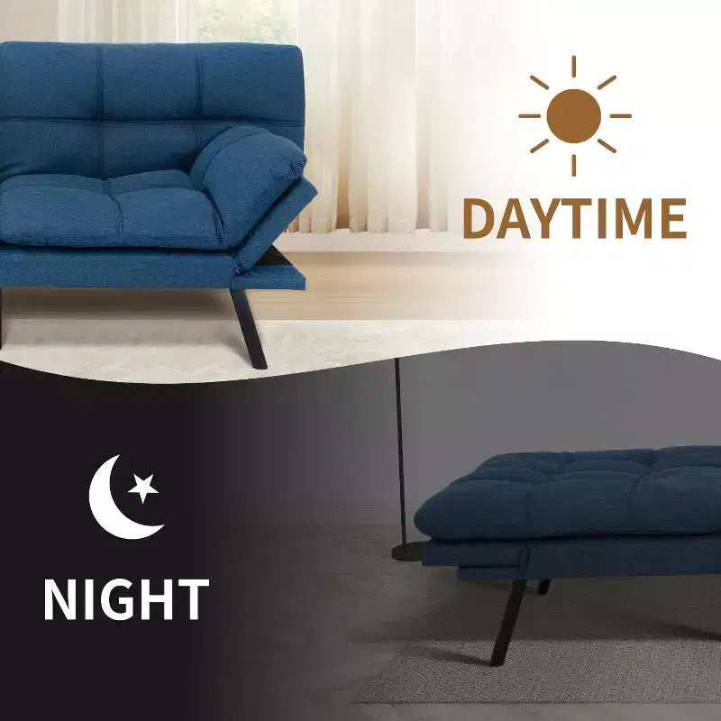 Divano letto futon Dyonery 71, divano letto convertibile moderno in memory foam, divano letto futon pieghevole per spazi abitativi compatti