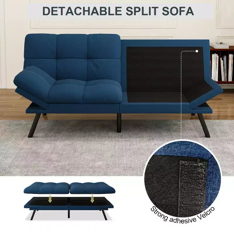 Divano letto futon Dyonery 71, divano letto convertibile moderno in memory foam, divano letto futon pieghevole per spazi abitativi compatti