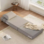 Chaise de sol TROPOW 2-en-1 avec coussin décoratif, lit pliant, fauteuil de repos avec fonction lit
