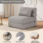 Chaise de sol TROPOW 2-en-1 avec coussin décoratif, lit pliant, fauteuil de repos avec fonction lit