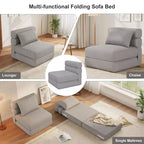 Chaise de sol TROPOW 2-en-1 avec coussin décoratif, lit pliant, fauteuil de repos avec fonction lit