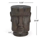 Christopher Knight Home Tirian Table d'appoint statue Moai de l'île de Pâques en béton léger pour patio
