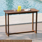 Costway Table de bar d'extérieur 150 cm avec plateau à lattes Table de bistrot rectangulaire pour spa