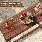 Costway Table de bar d'extérieur 150 cm avec plateau à lattes Table de bistrot rectangulaire pour spa