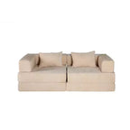 Canapé-lit convertible au sol Whisen avec cadre fixe, causeuses modulaires sans ossature en tissu chenille