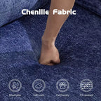 Canapé-lit convertible au sol Whisen avec cadre fixe, causeuses modulaires sans ossature en tissu chenille