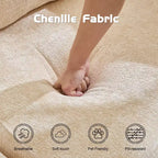 Canapé-lit convertible au sol Whisen avec cadre fixe, causeuses modulaires sans ossature en tissu chenille