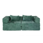 Canapé-lit convertible au sol Whisen avec cadre fixe, causeuses modulaires sans ossature en tissu chenille
