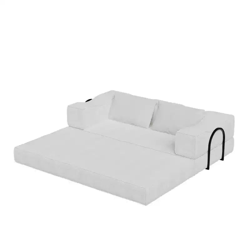 Canapé-lit convertible Whisen 80 places avec 2 oreillers, matelas de sol pliant King size et tissu chenille