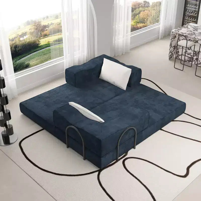 Canapé-lit convertible Whisen 80 places avec 2 oreillers, matelas de sol pliant King size et tissu chenille