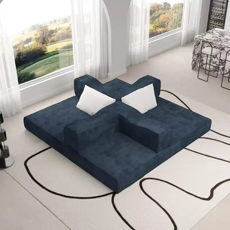 Canapé-lit convertible Whisen 80 places avec 2 oreillers, matelas de sol pliant King size et tissu chenille