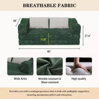 Canapé-lit convertible Whisen 80 places avec 2 oreillers, matelas de sol pliant King size et tissu chenille
