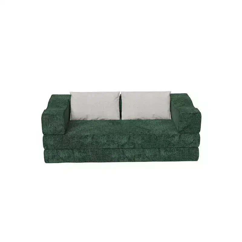 Canapé-lit convertible Whisen 80 places avec 2 oreillers, matelas de sol pliant King size et tissu chenille