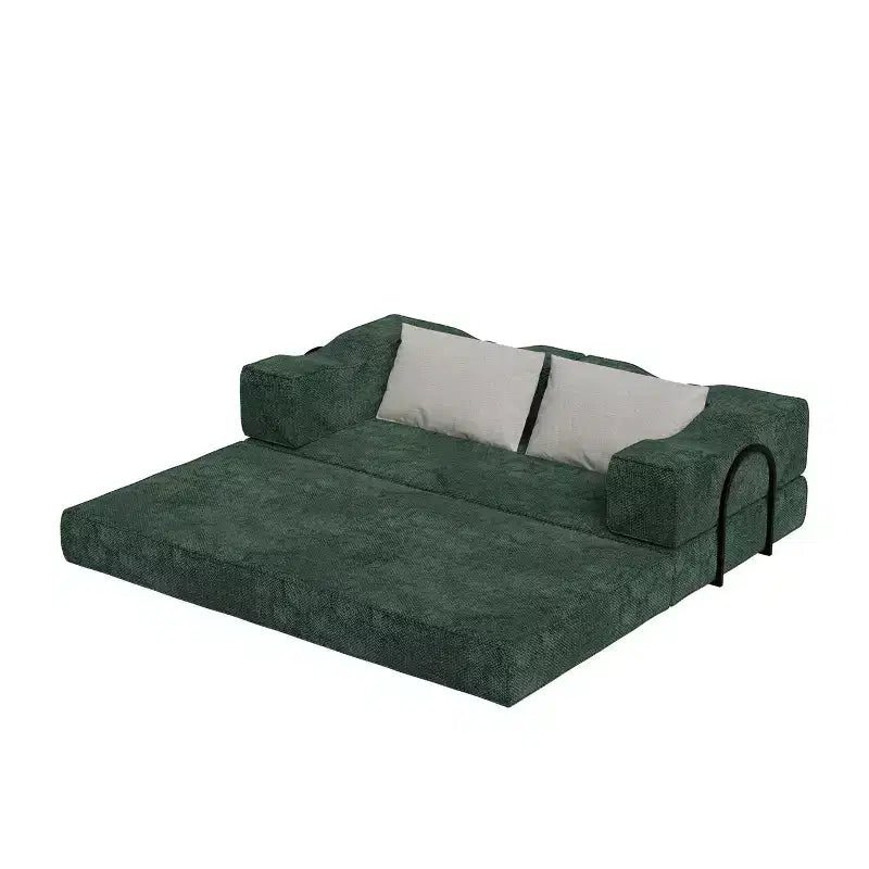 Canapé-lit convertible Whisen 80 places avec 2 oreillers, matelas de sol pliant King size et tissu chenille