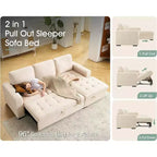 AMERLIFE Divano Letto 96 con Chaise Longue Contenitore Divano Letto Estraibile Convertibile per Soggiorno