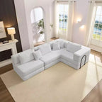Whisen 118.2 L-Shaped Modular Sectional Sofa Set with 6 Pillows, Oversized Upholstered DIY Combination