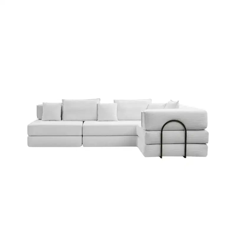 Canapé d'angle modulaire Whisen 118,2 L avec 6 oreillers, combinaison DIY surdimensionnée rembourrée