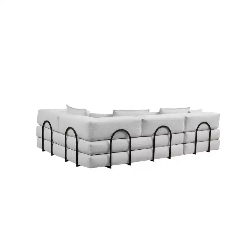 Canapé d'angle modulaire Whisen 118,2 L avec 6 oreillers, combinaison DIY surdimensionnée rembourrée