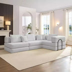 Canapé d'angle modulaire Whisen 118,2 L avec 6 oreillers, combinaison DIY surdimensionnée rembourrée